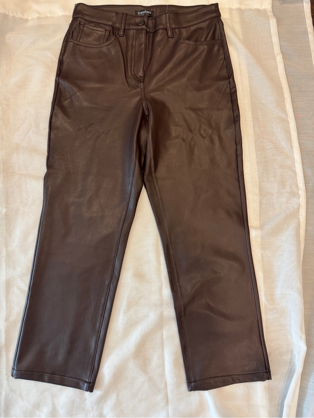 Reitmans Dark Brown Faux Leather Pants